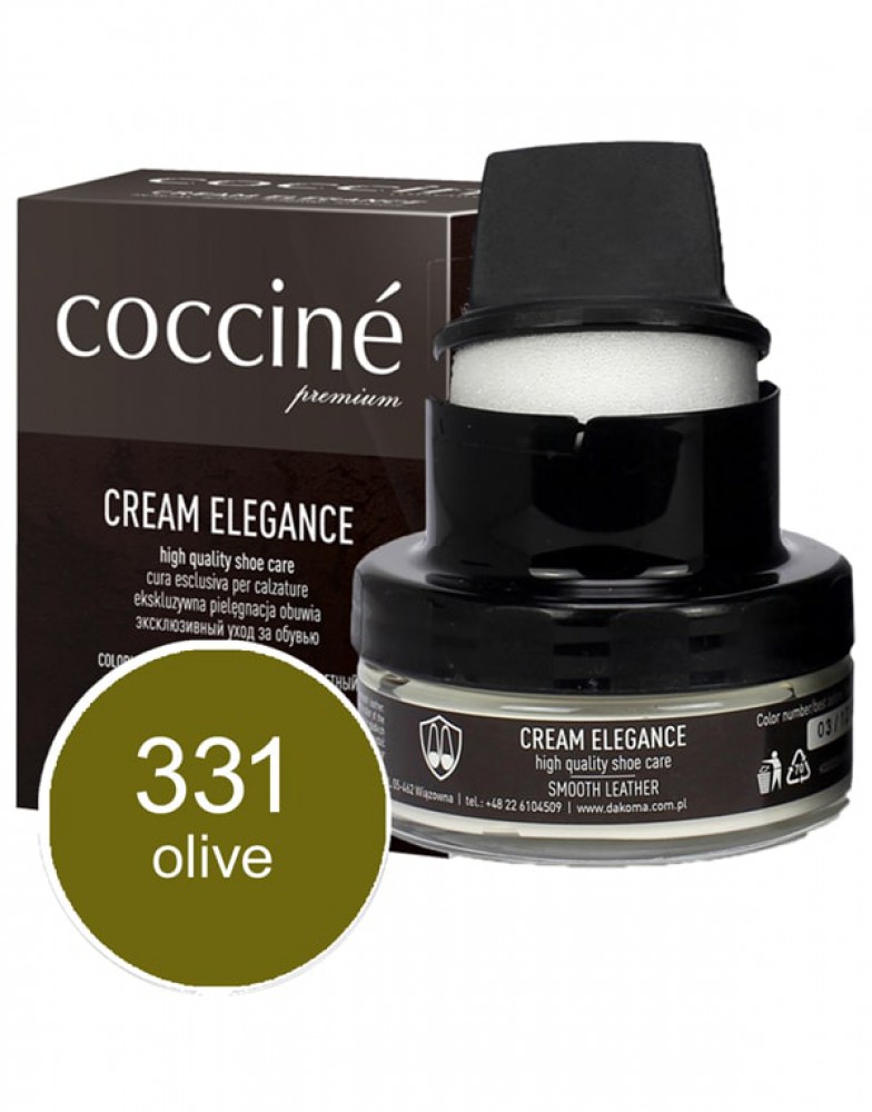 Oliivivärvi kreem käsnaga siledale nahale - Coccine Cream Elegance (olive), 50 ml